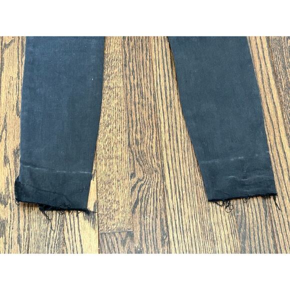 PISTOLA Jeans Womens Sz 26 Black Denim Flat Front Straight Leg Slit Raw Hem NWT - Picture 9 of 11